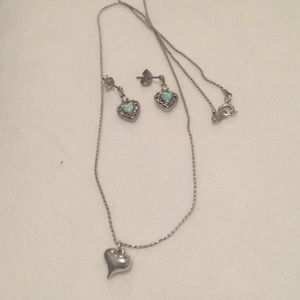 Real sterling silver necklace/opal